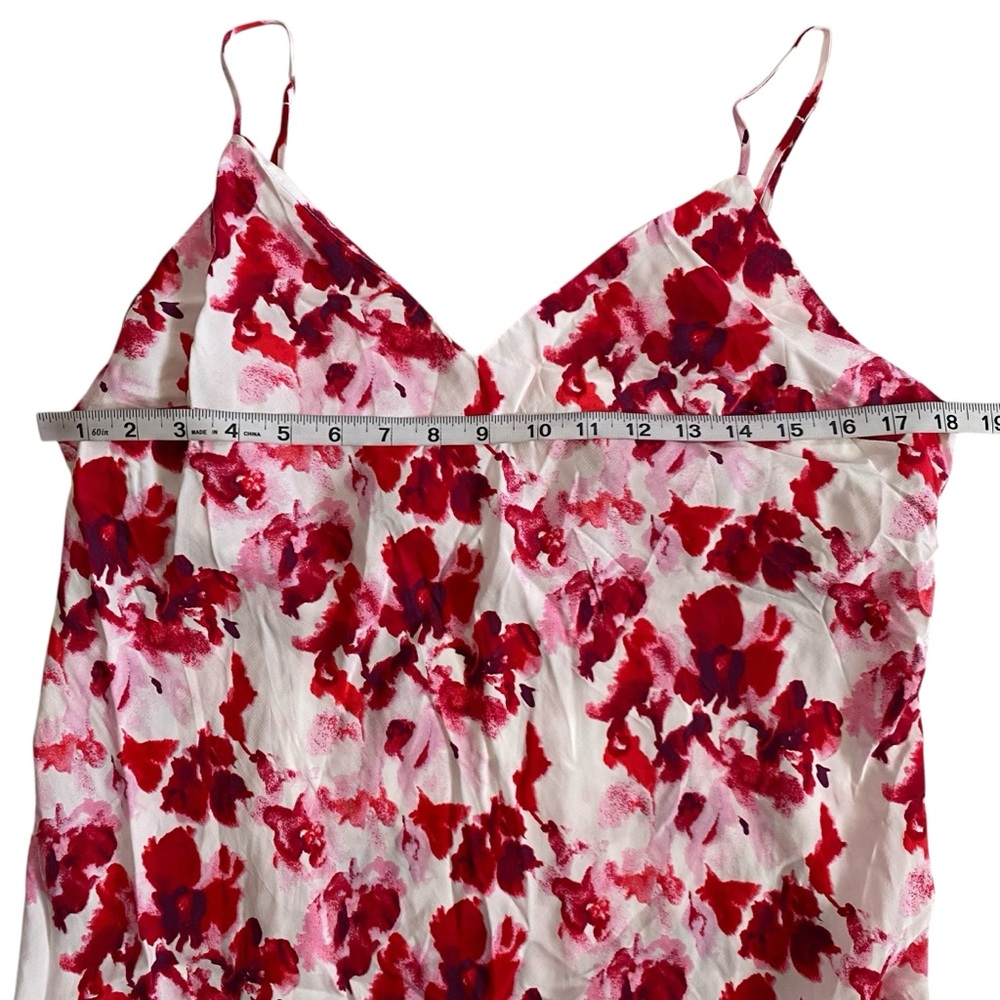 NWT a new day Red Floral Crepe Midi Slip Dress Women’s Size Large - Picture 8 of 12